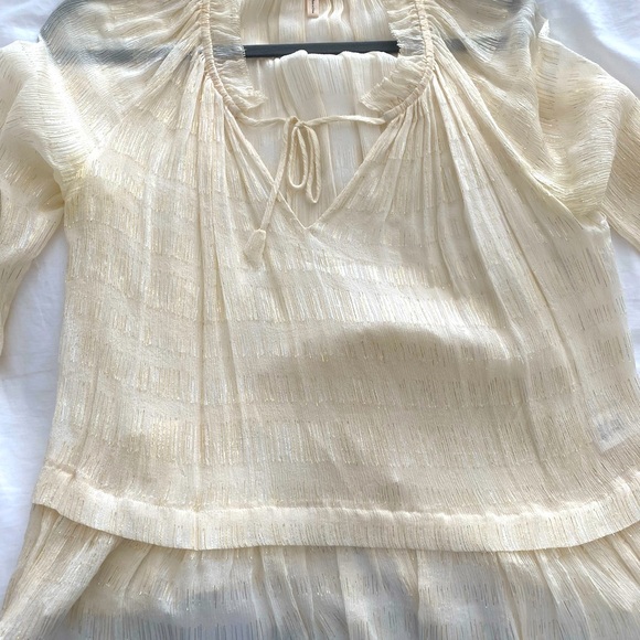 Rebecca Taylor Long Sleeve Lurex Clip Top - Picture 4 of 8